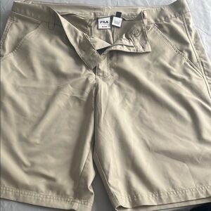 Fila Tan Flat Front Shorts Versatile Casual Wear